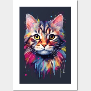 Colorful Cat Head Posters and Art